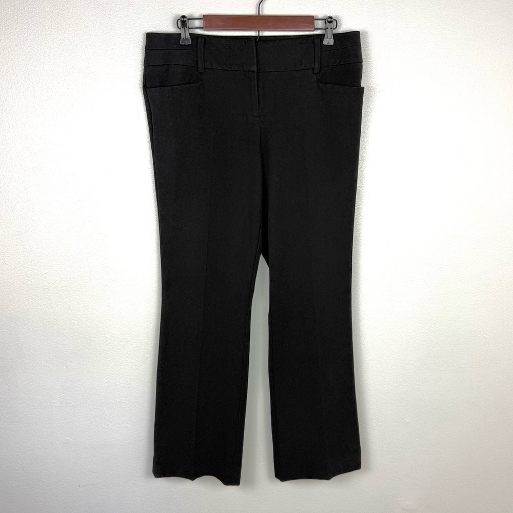 New York & Company Stretch Black Bootcut Dress Pants Mid-Rise Full Length 12